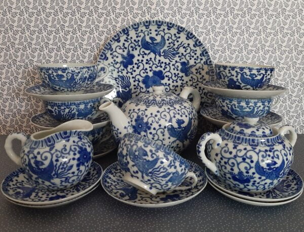 Japanse theepot Flying Phoenix decor