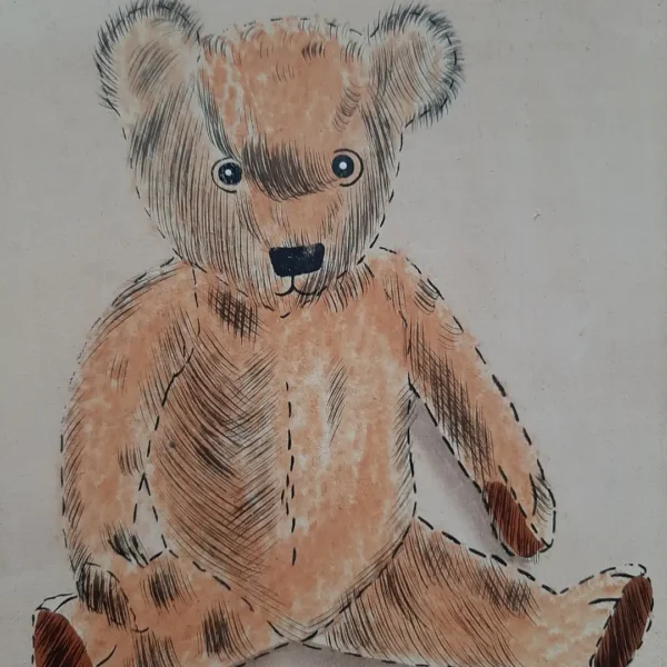 3 houten schilderijtjes beren