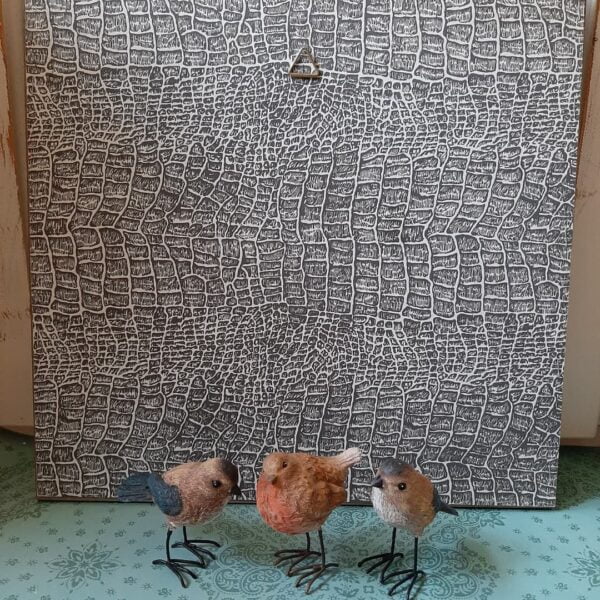 Schilderij geborduurd tuintafereel