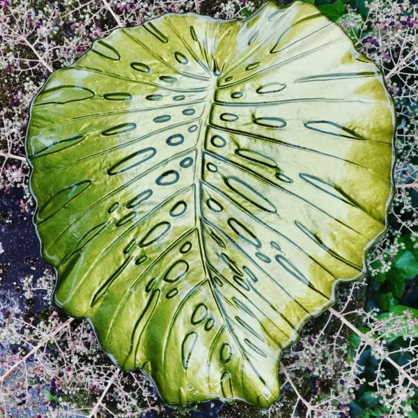 Glazen blad schaal