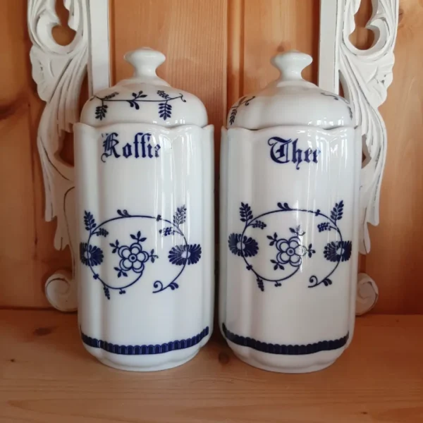 Set 5 oude voorraadpotten