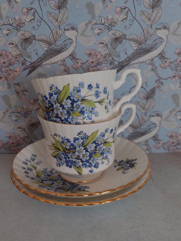 Kop en schotel Vergeet-mij-nietjes