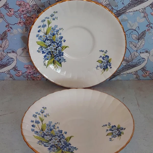 Kop en schotel Vergeet-mij-nietjes