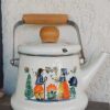 Bretonse vintage emaille waterketel