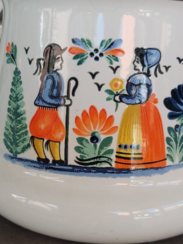 Bretonse vintage emaille waterketel