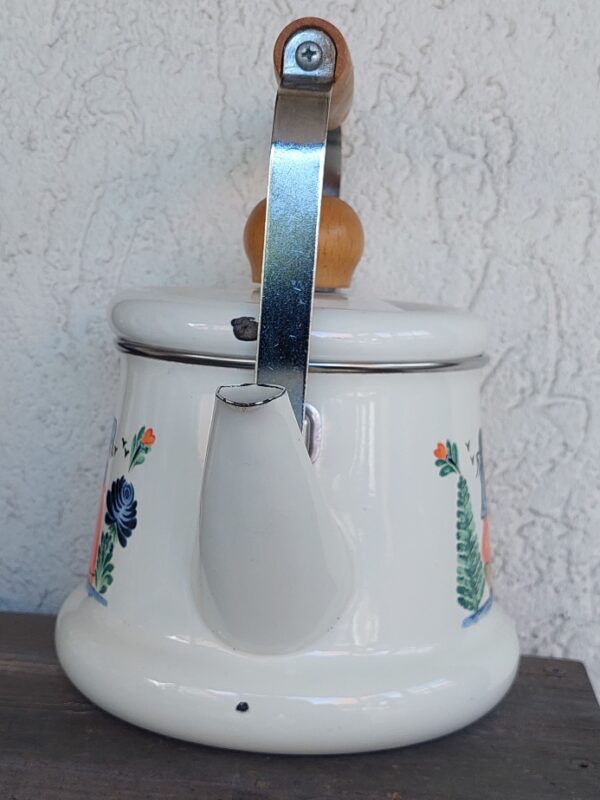 Bretonse vintage emaille waterketel
