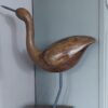 Houten vogel sculpture