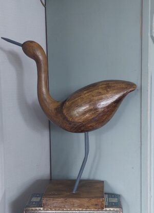 Houten vogel sculpture