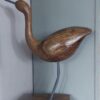 Houten vogel sculpture