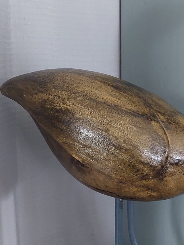 Houten vogel sculpture