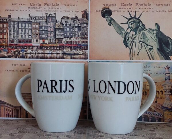 Set van 4 grote City bekers