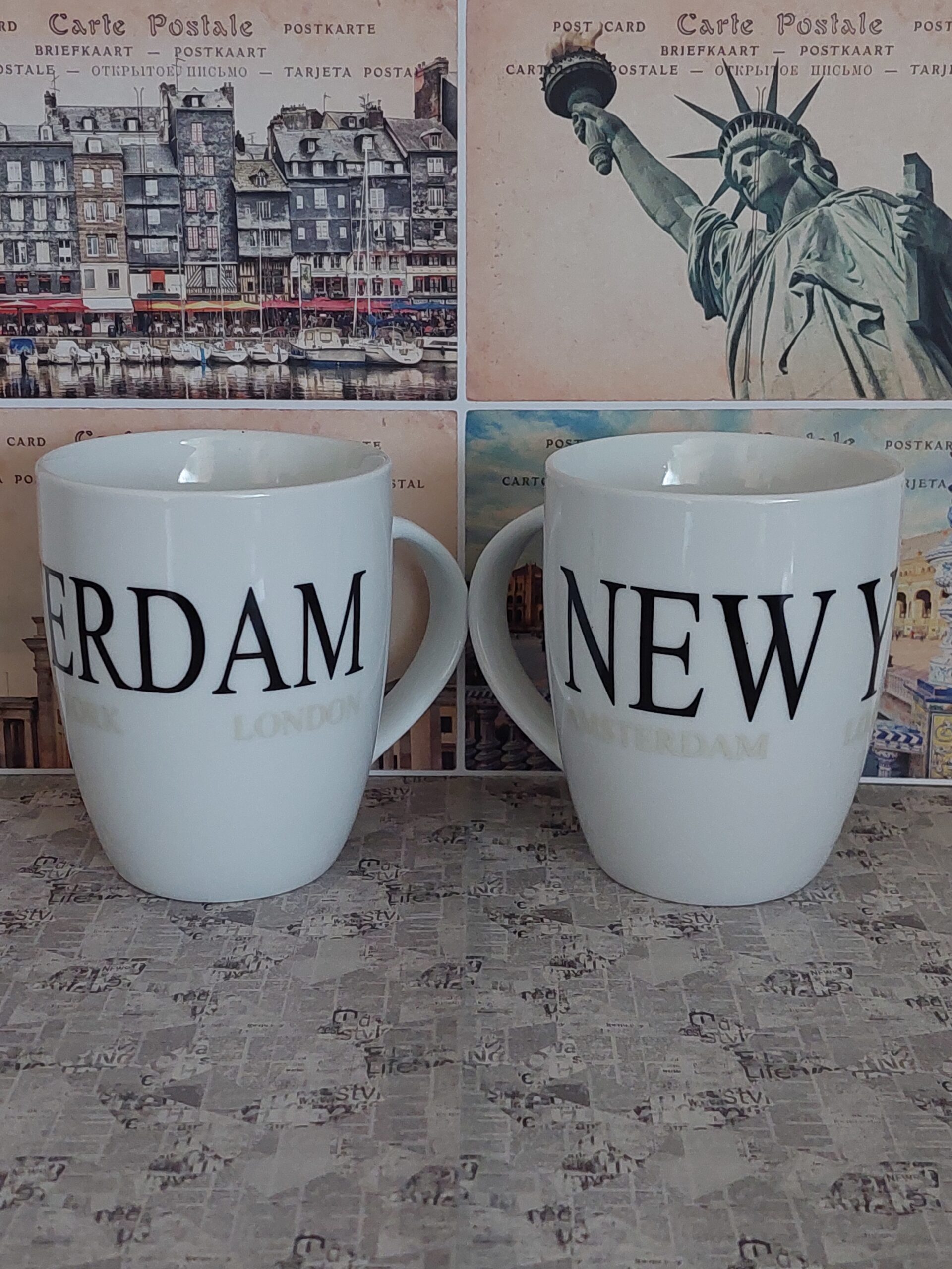 Set van 4 grote City bekers