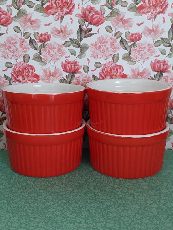 Set 4 Ramekins Rood, Ongemerkt