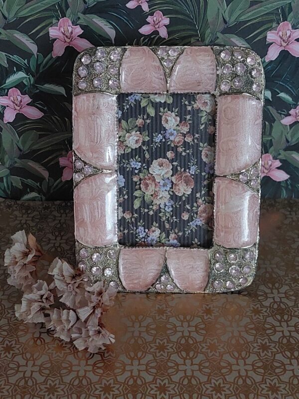 Vintage Roze fotolijstje parelmoer