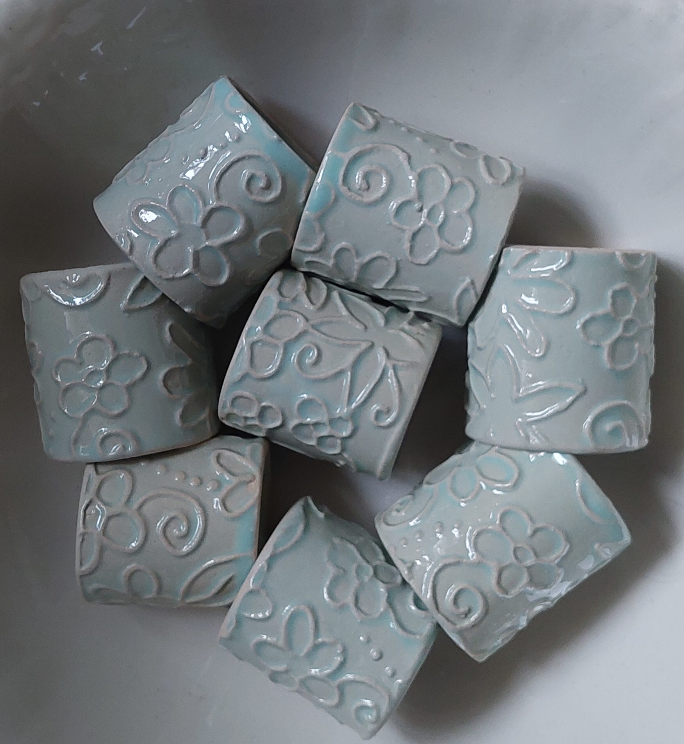 Set 8 Vintage Servetringen Keramiek