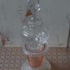 Vintage Glazen Torenkandelaar Persglas