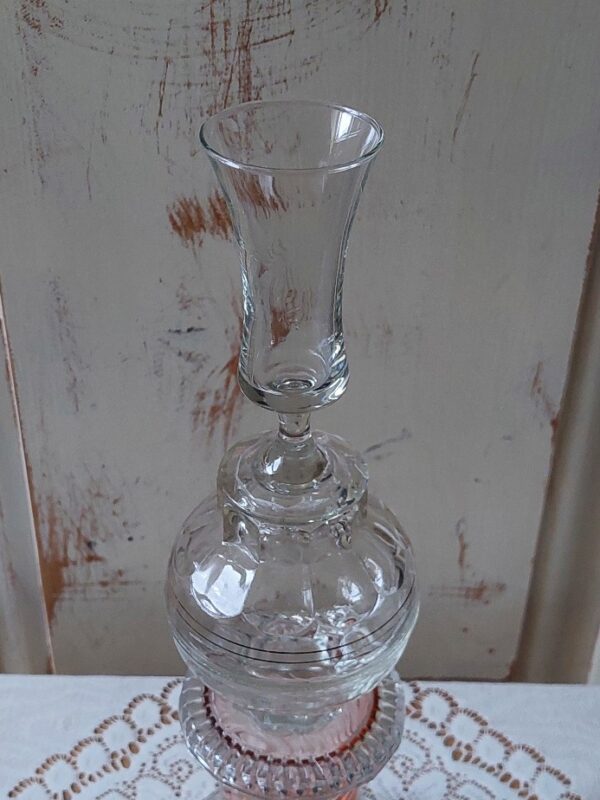 Vintage Glazen Torenkandelaar Persglas