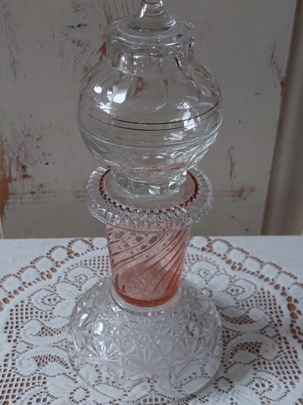 Vintage Glazen Torenkandelaar Persglas