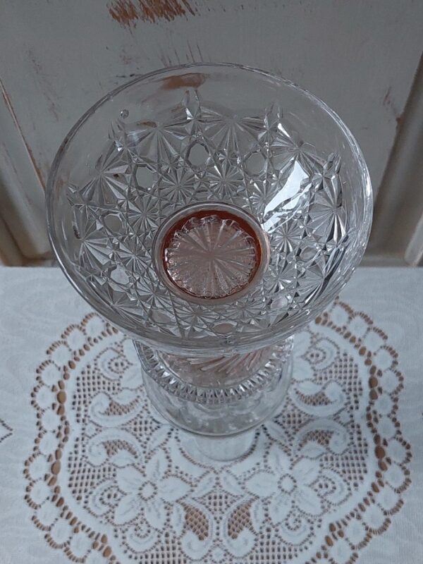 Vintage Glazen Torenkandelaar Persglas