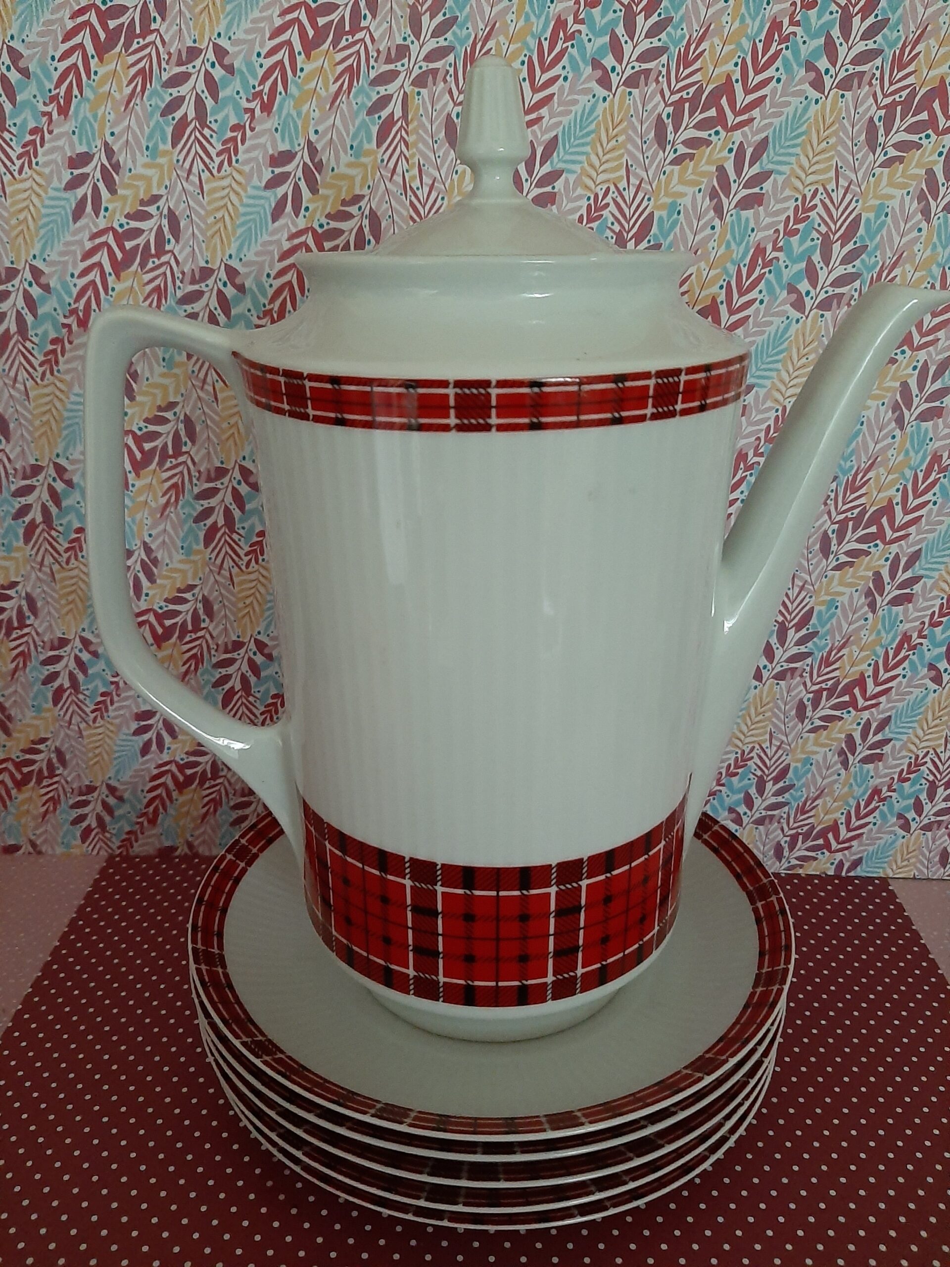 Vintage Bareuther Koffiepot Met 5 Gebaksbordjes