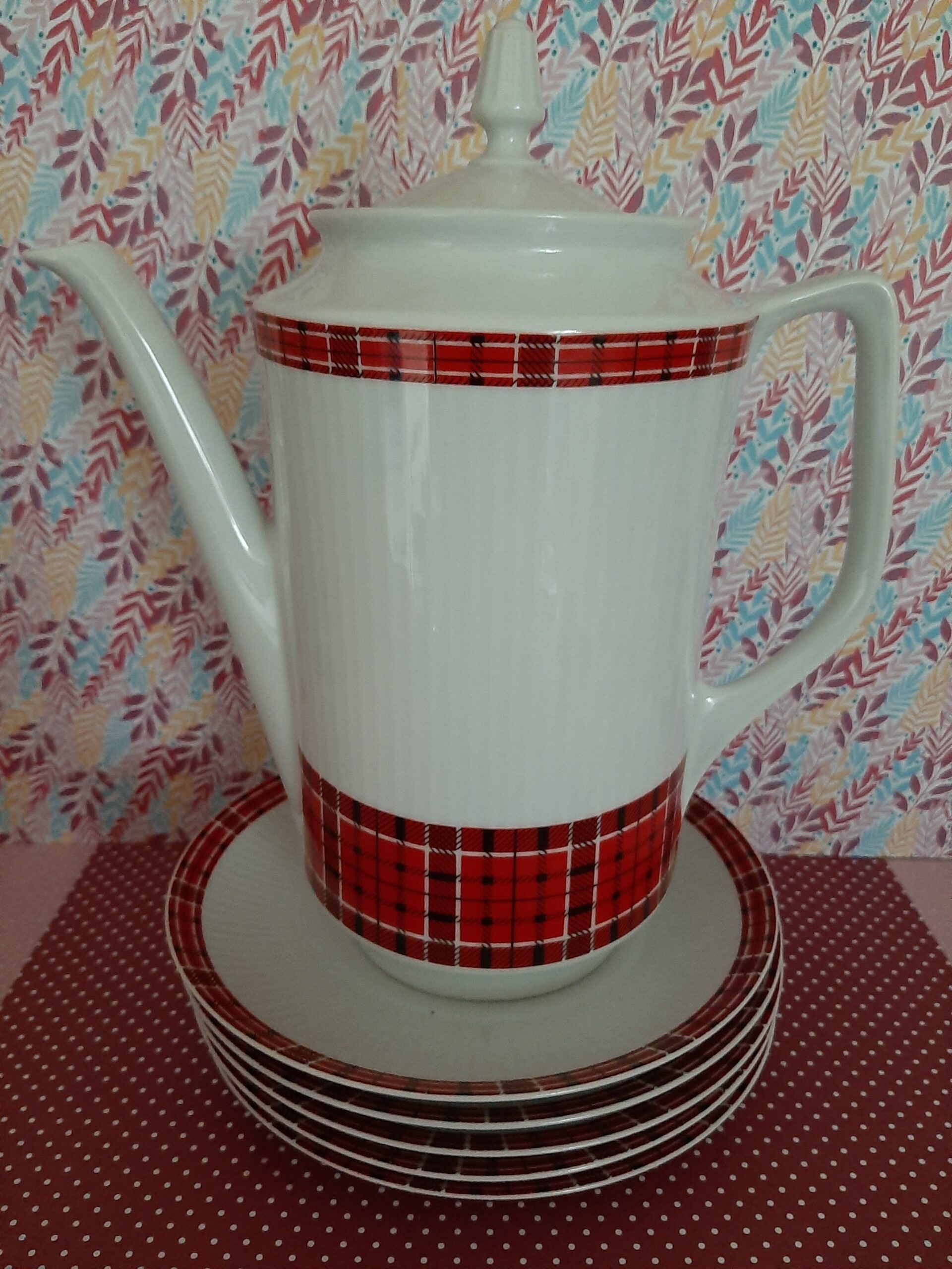 Vintage Bareuther Koffiepot Met 5 Gebaksbordjes