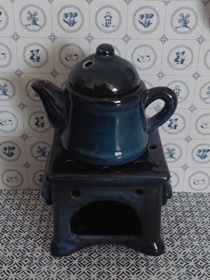 Waxinelichthouder Fornuisje Met Theepotje Keramiek