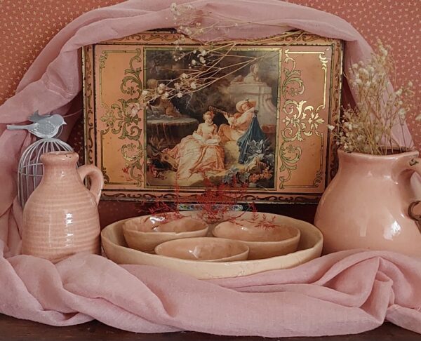 Aardewerk Schalenset Zalmrose