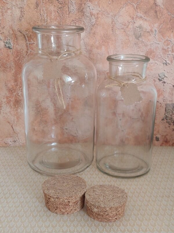 2 Glazen Voorraadpotten Met Kurk