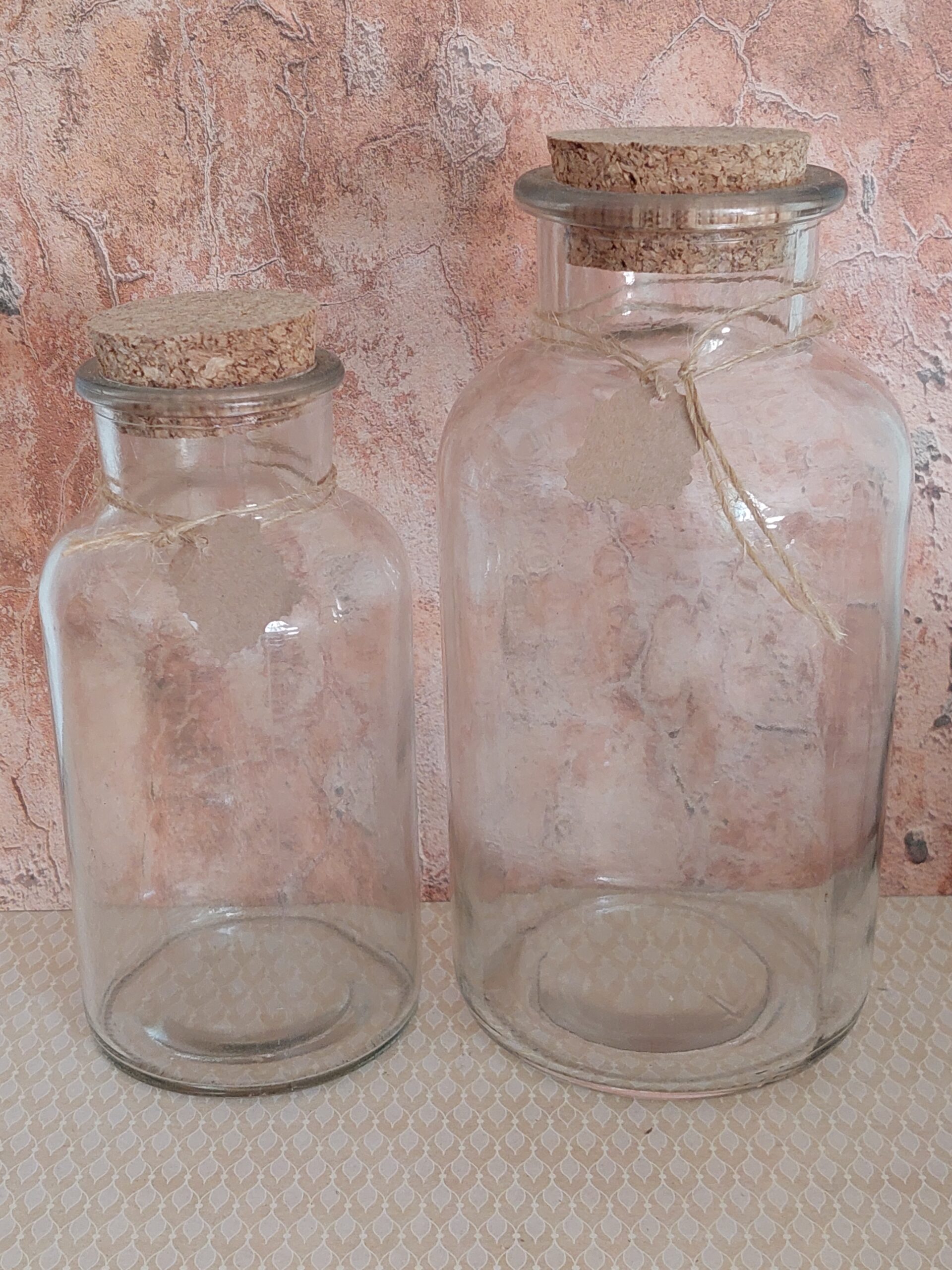 2 Glazen Voorraadpotten Met Kurk