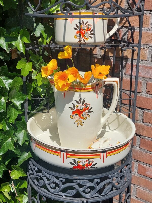 Art Deco Lampetstel Boch 4 delig