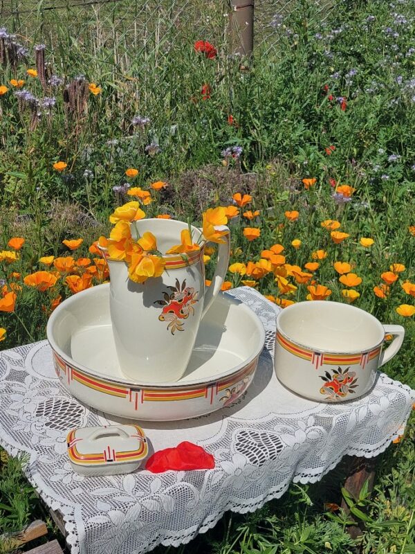Art Deco Lampetstel Boch 4 delig