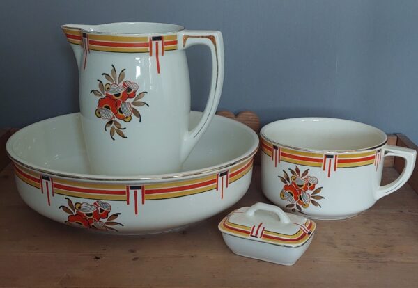 Art Deco Lampetstel Boch 4 delig