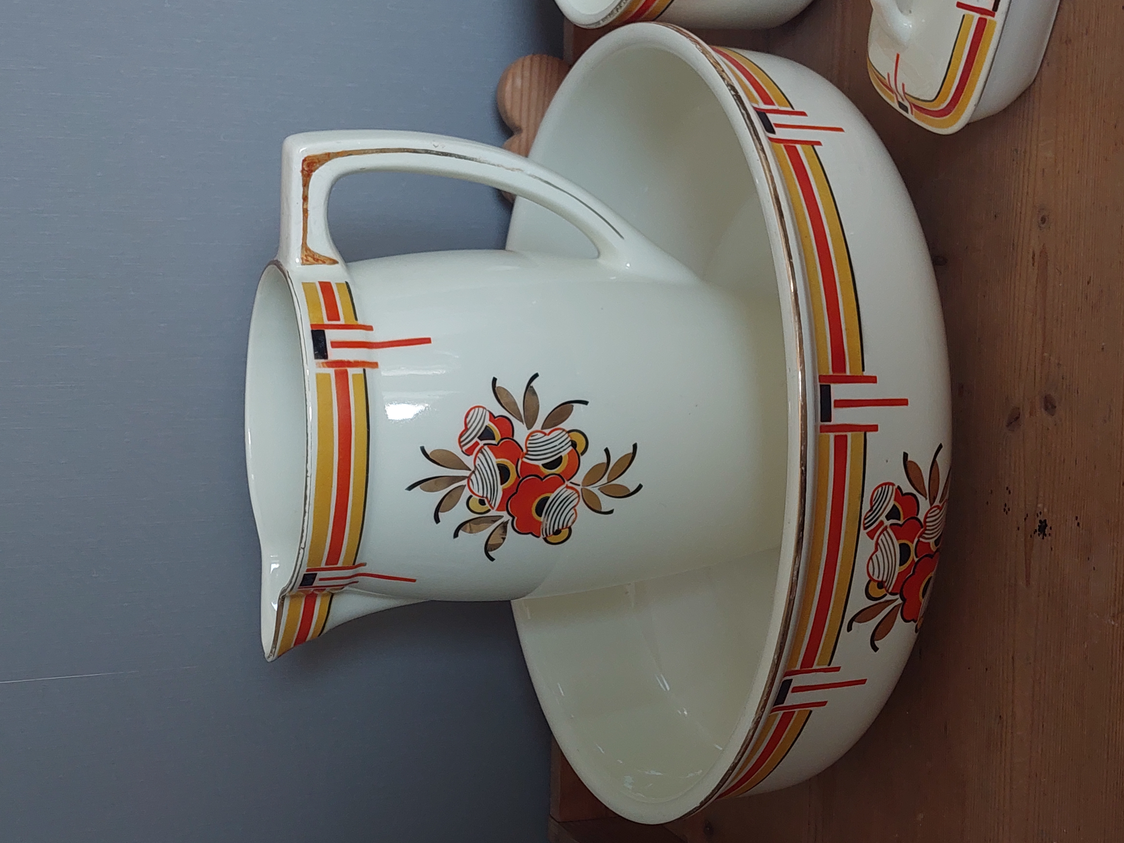 Art Deco Lampetstel Boch 4 delig