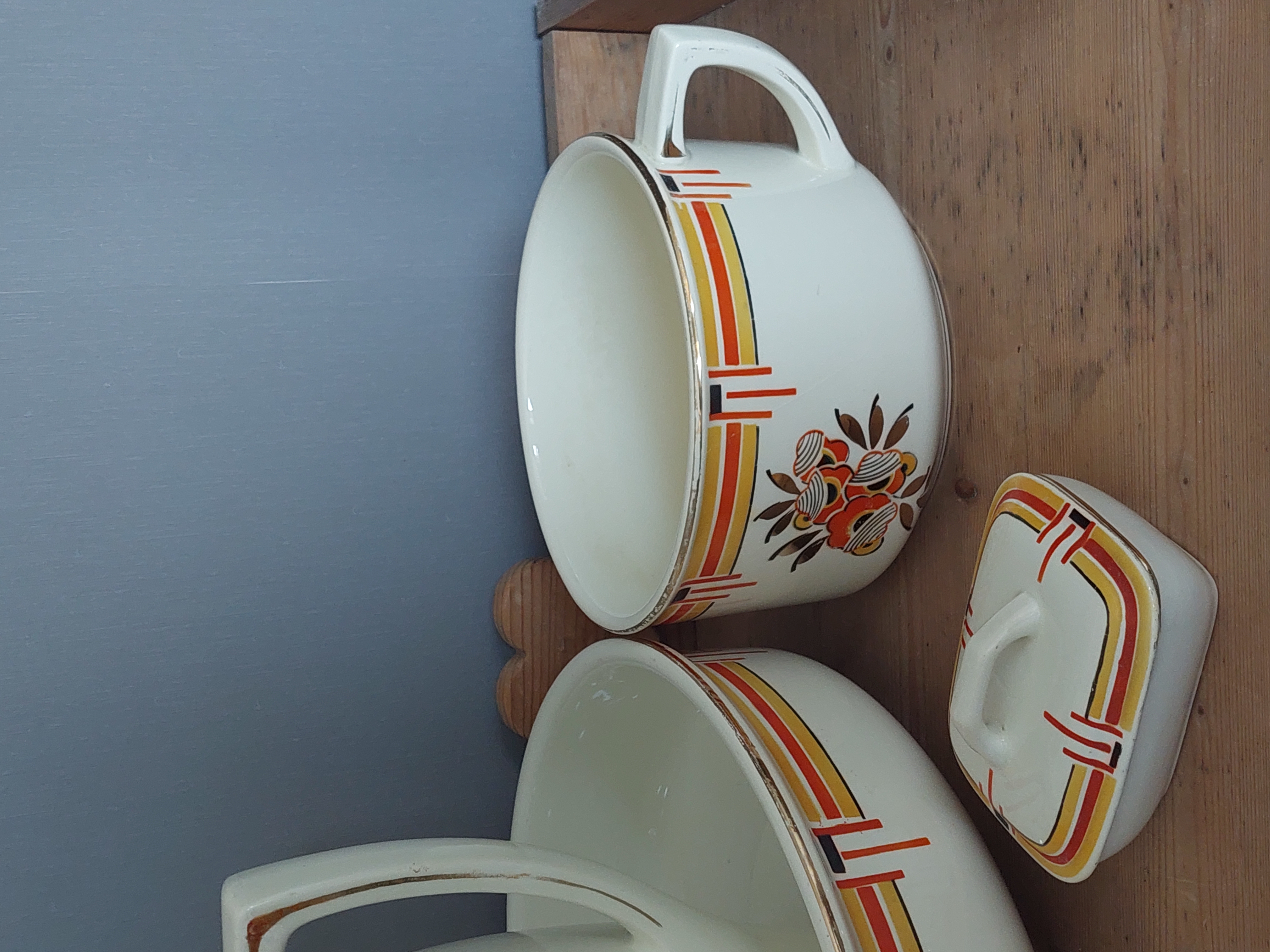 Art Deco Lampetstel Boch 4 delig