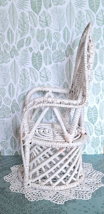 Poppenstoel Gevlochten Riet, Wit