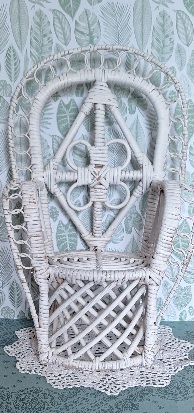 Poppenstoel Gevlochten Riet, Wit