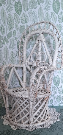 Poppenstoel Gevlochten Riet, Wit