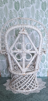 Poppenstoel Gevlochten Riet, Wit