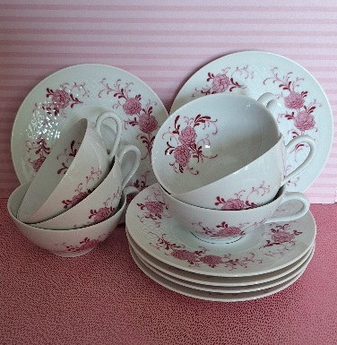 1 set 6 Mokka Kopjes en Schotels SWB Annabell