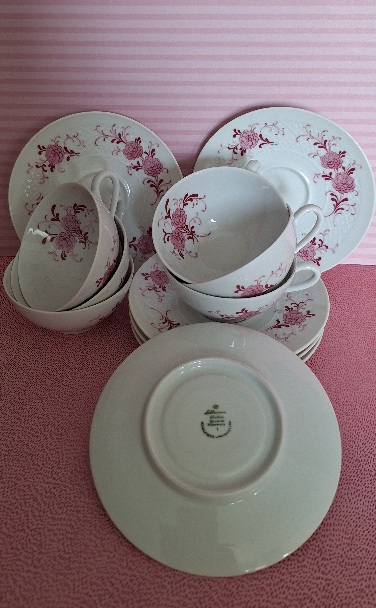 1 set 6 Mokka Kopjes en Schotels SWB Annabell