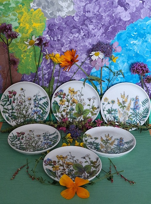 1 Set Petit Fours Schaaltjes Veldbloemen