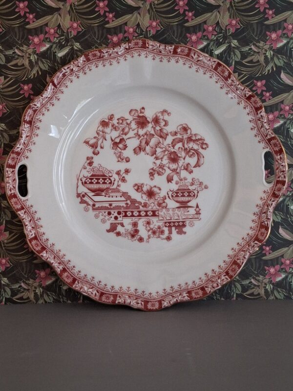 Taartbord Seltmann Weiden Bavaria Theresia Red