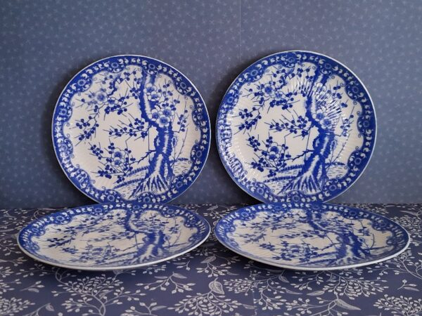 4 Japanse Gebaksbordjes Prunus Blossem