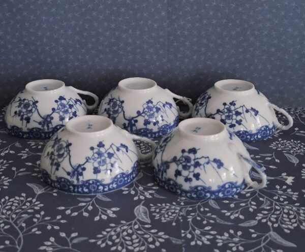 5 Theekopjes Met Schotels Prunus Blossem