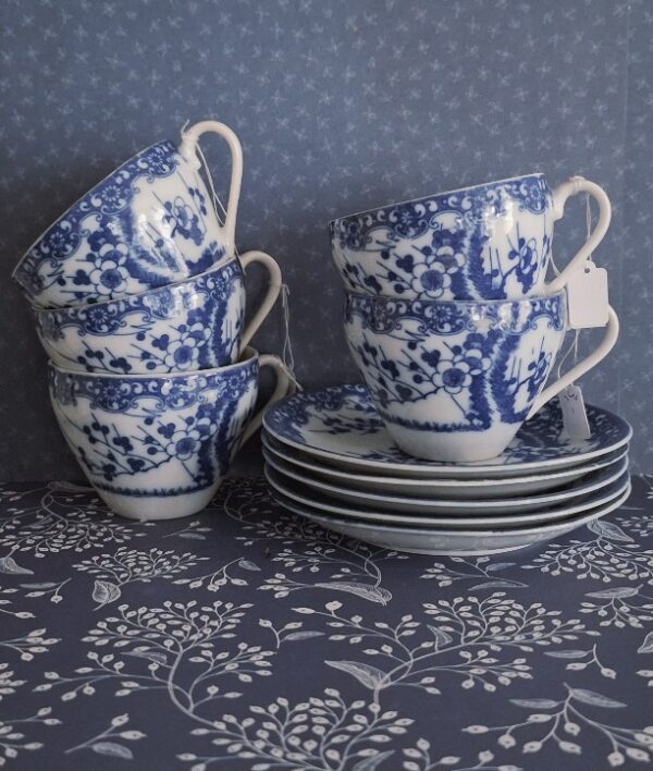 5 Japanse Kop Met Schotels Prunus Blossem