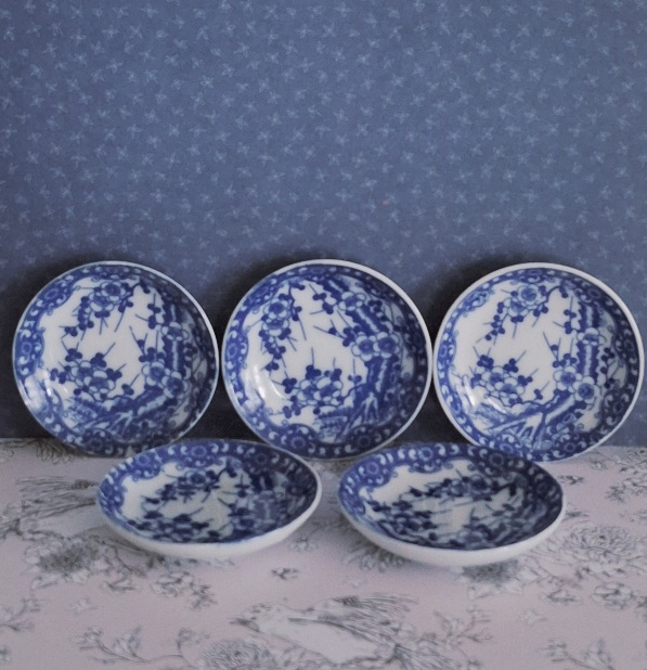 Set 5 Japanse Petit Four Schaaltjes Prunus Blossum