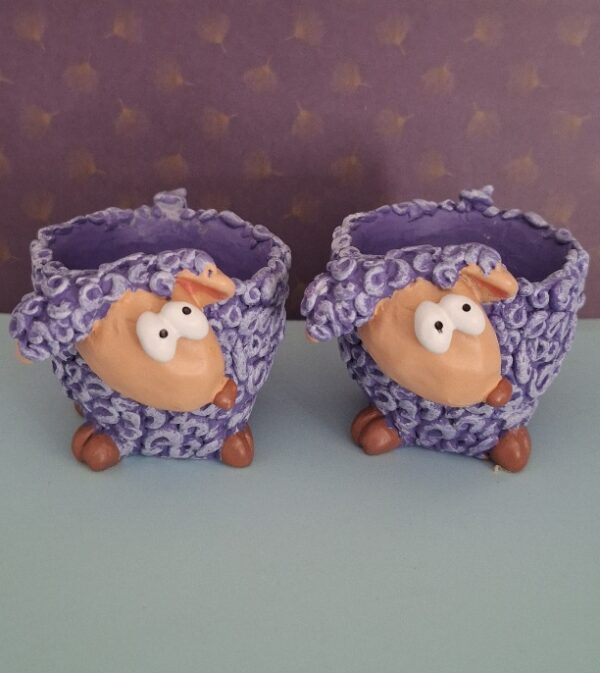 Set 2 eierdopjes Schaapjes