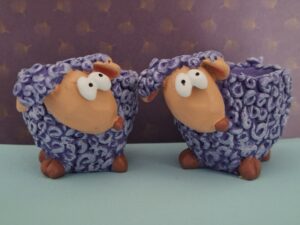 Set 2 eierdopjes Schaapjes