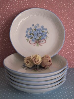 Set 6 Petit Fours Schaaltjes Vergeet-Mij-Nietjes