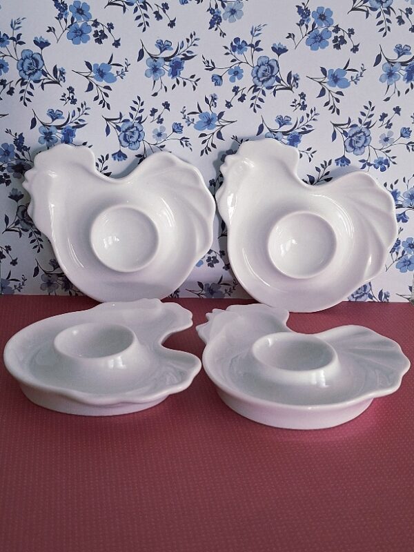 Set 4 Eierschaaltjes Kip Wit